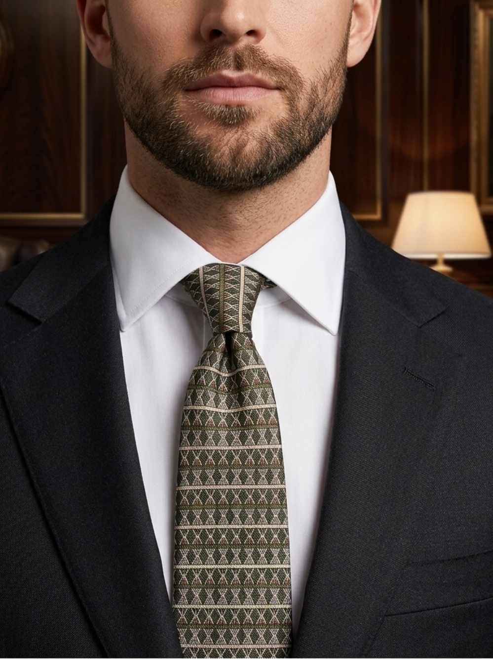 BALLY Italy Geometric Silk Tie